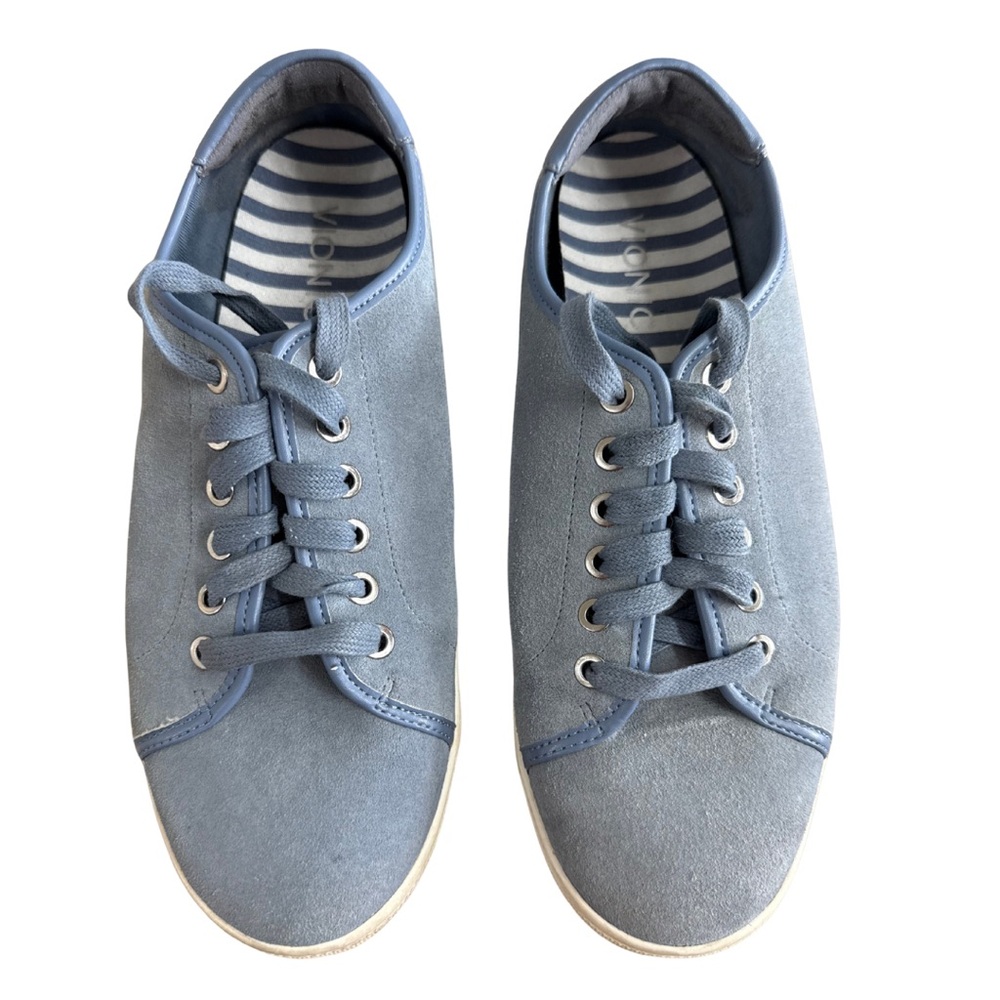 Vionic Brinkley Casual Blue Suede Sneakers Size 9 Wide